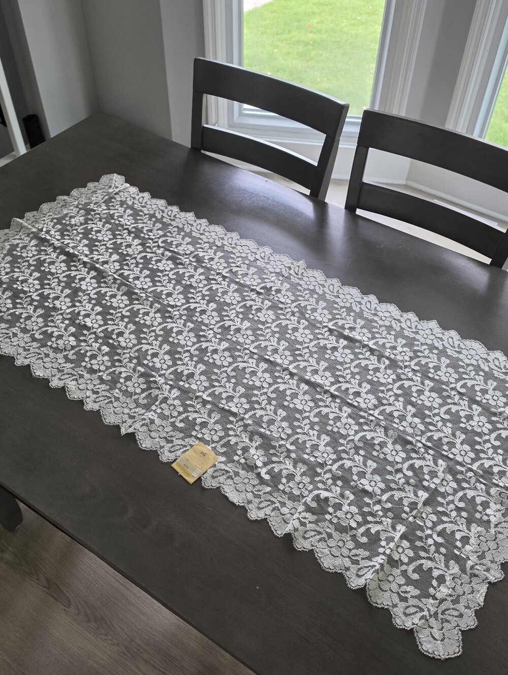 Vintage Hijos de F. P. Figueras Spanish Ivory Floral Lace Table Runner Mantilla